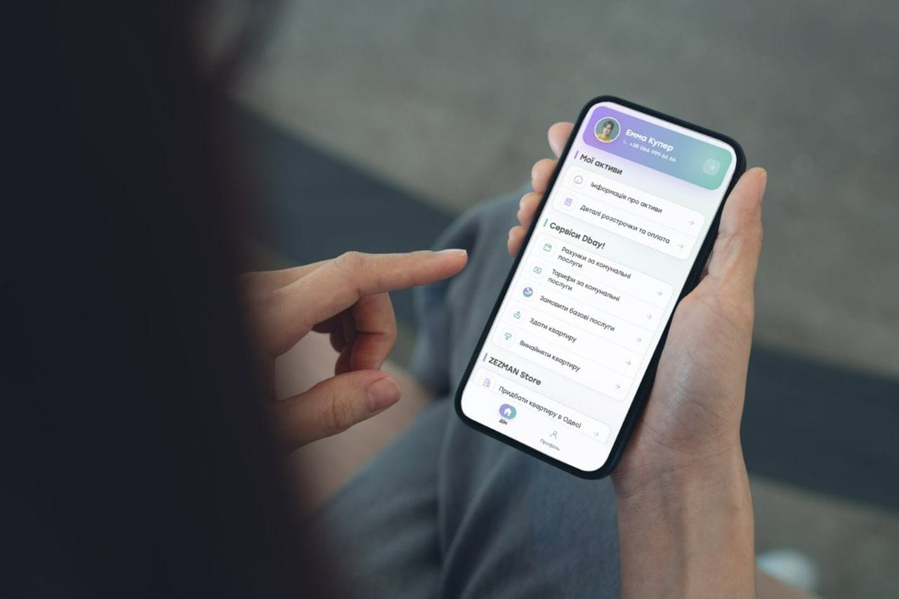 Застосунок ZEZMAN · сервіси Dbay у смартфоні